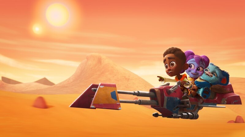 (L-R): Kai Brightstar, Lys Solay, und Nubs – Bild: Courtesy of Disney+