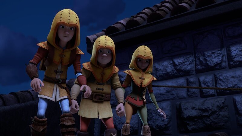 Leo, Lollo und Lisa (v.l.) sind den Piraten auf der Spur. – Bild: hr/​2020 Grupo Alcuni