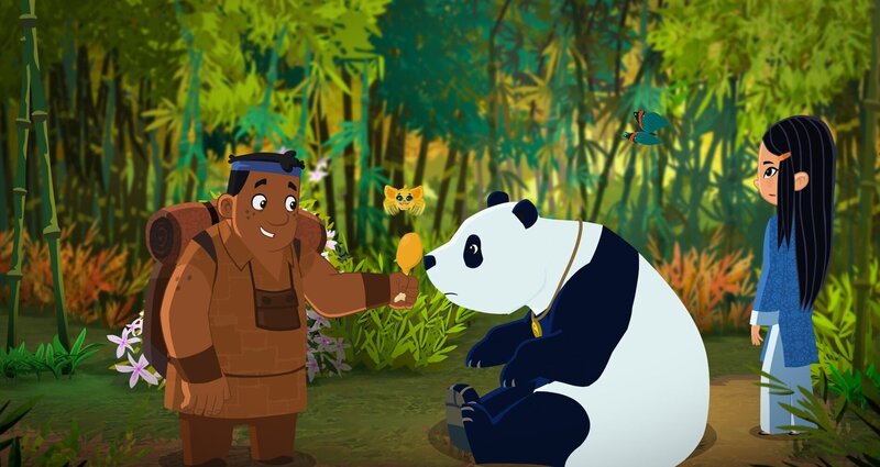 Die Freunde retten einen Panda und lernen seinen Besitzer kennen … – Bild: MDR/​MotionWorks/​Marco Polo Prod.Inc./​Melusine Prod./​Magpie 6 Media Ent.Ltd./​Monster Ent.Ltd.