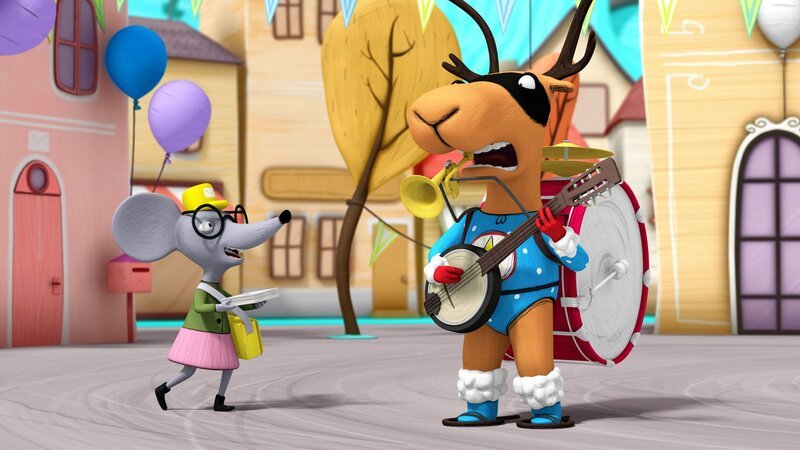 Super-Edgar versucht mit aller Kraft und muskalischen Einlagen, Windhausen ein schönes Festival des Windes zu ermöglichen. – Bild: NDR/​Autour de Minuit Productions/​France Télésvisions/​Borderline Films