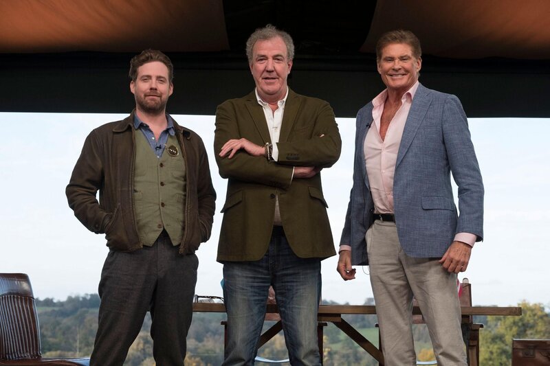 v.l.: Ricky Wilson, Jeremy Clarkson, David Hasselhoff – Bild: RTL /​ Ellis O’Brien