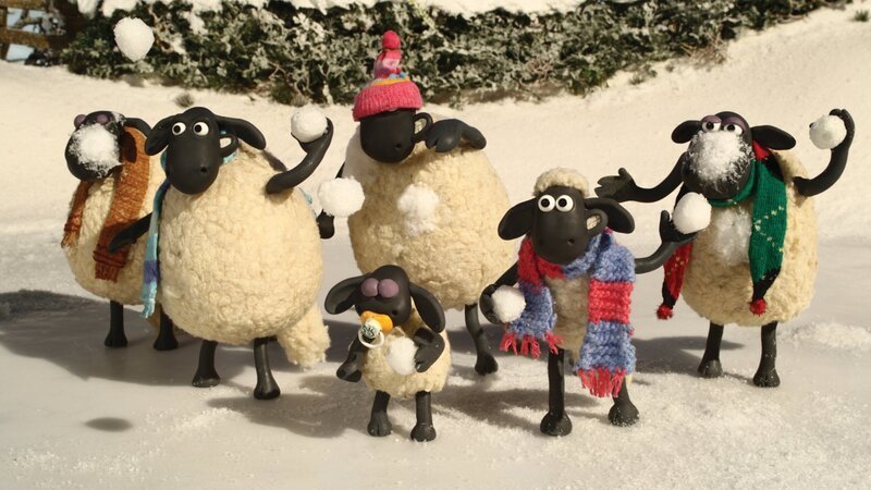 Guetnachtgschichtli Shaun das Schaf – Winter-Olympiade Staffel 2 Folge 39 Schneeballschlacht – Bild: SRF/​2009 Aardman Animations Limited