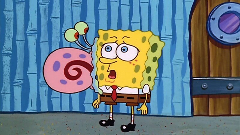 L-R: Gary, SpongeBob – Bild: ANNÉE Viacom International Inc. Tous droits réservés. Nickelodeon, Bob l’éponge et tous les autres titres, logos et personnages qui y sont associés sont des marques de commerce de Viacom International inc. Créé par Stephen Hillenburg.