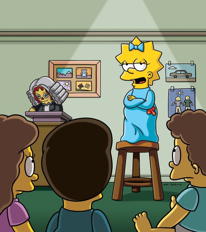 Marge und Lisa führen ein Gespräch in dessen Verlauf vier Geschichten über vier starke Frauen erzählt werden. Eine Geschichte davon handelt von Maggie (2.v.r.). – Bild: und TM Twentieth Century Fox Film Corporation – Alle Rechte vorbehalten Lizenzbild frei
