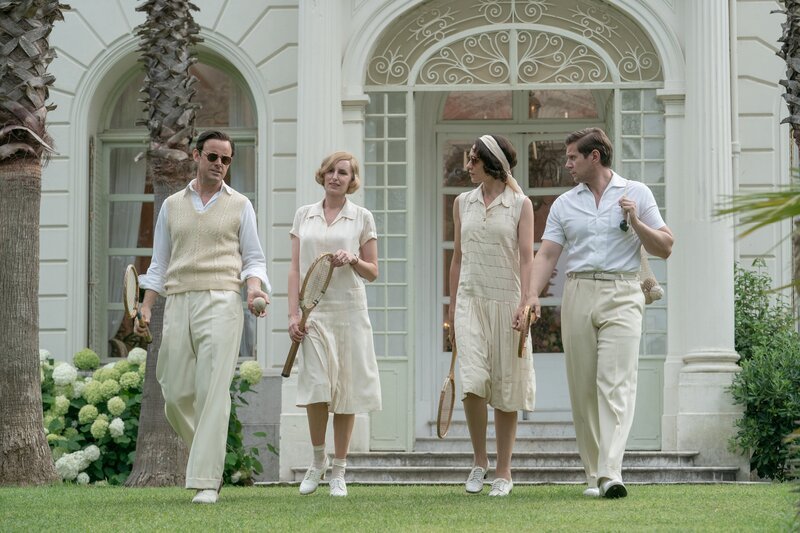l-r: Bertie Hexham (Harry Hadden-Paton), Lady Edith (Laura Carmichael), Lucy Smith (Tuppence Middleton), Tom Branson (Allen Leech) – Bild: Universal