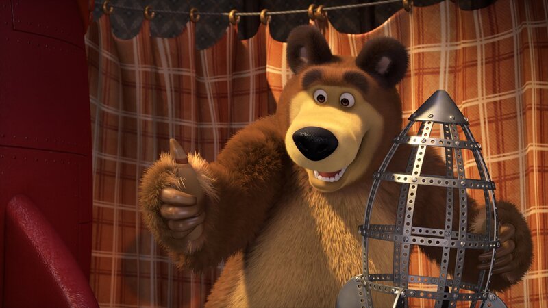 Der Bär und das Raketenmodell. – Bild: KiKA/​Animaccord LTD