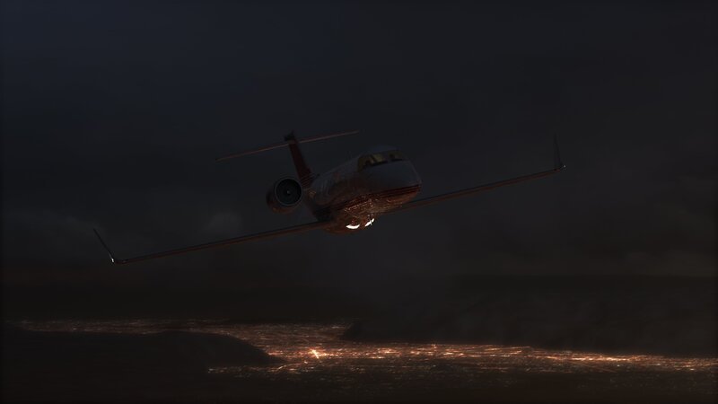 The Learjet 45 flies above Mexico City. – Bild: Cineflix
