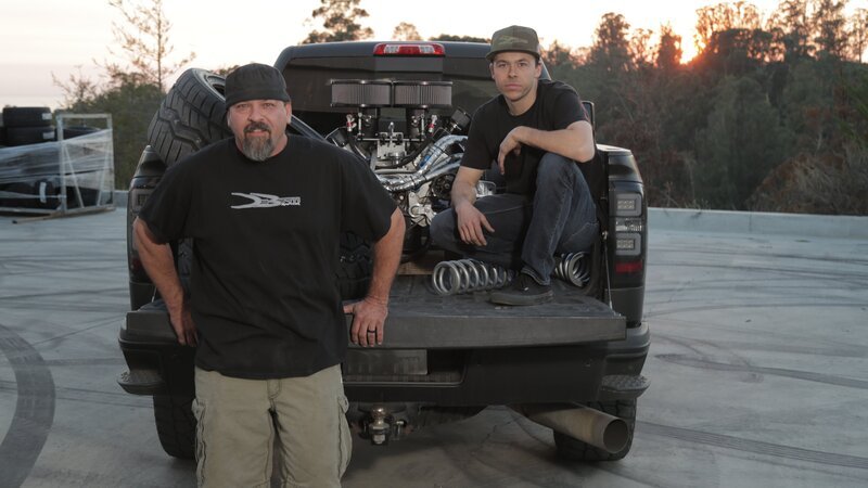 Doug DeBerti and Brad DeBerti pose next to a supercharged engine. – Bild: Discovery Communications