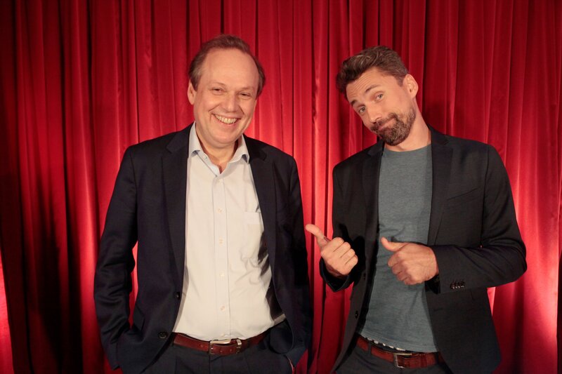 Heute bei Campus Talks, von links: der Historiker Jürgen Renn (Max-Planck-Institut für Wissenschaftsgeschichte, Berlin) und der Informatiker Prof. Dr. Tim Landgraf (Freie Universität Berlin). – Bild: BR/​Henrik Jordan