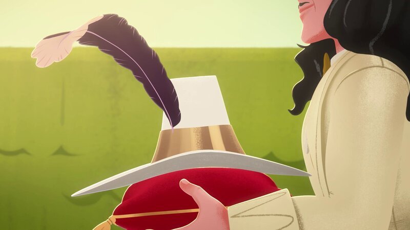 Die Strauße Madame Du Bec und Madame De Buc geraten in große Panik, als sie erfahren, dass der königliche Hutmacher einen Hut aus Straußenfedern anfertigen möchte. Zum Glück stehen ihnen Belfort, Lupin und die Elefantendame Madame Rosa zur Seite. – Bild: SWR/​Ellipse Anime Productions/​Belvision/​Dargaud Media/​RTBF