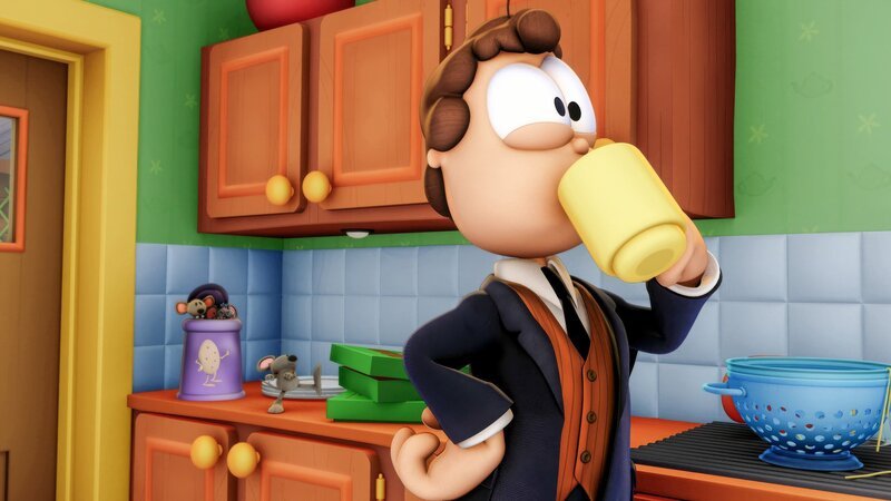 Noch ahnt Jon nichts von der Mäuseplage in seinem Haus. – Bild: ORF/​Mediatoon/​Dargaud Media/​Paws Inc.