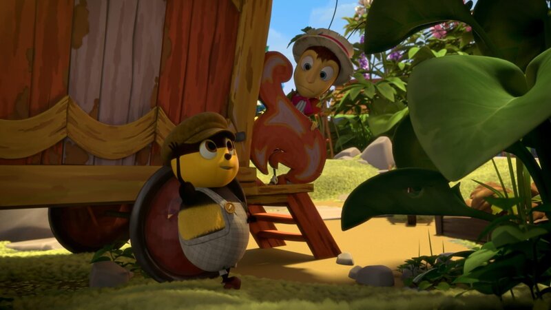 Gregor Grille hat Besuch bekommen. Sein alter Bühnenkollege Mario ist im Garten aufgetaucht, und mit ihm ist auch Aufregung in das beschauliche Dorf gekommen: Der königliche Nektar wurde gestohlen. Gregor findet schnell heraus, warum Mario mit dem Diebstahl etwas zu hat. – Bild: ZDF/​2019 METHOD ANIMATION/​BIDIBUL PRODUCTIONS/​ZDF ENTERPRISES