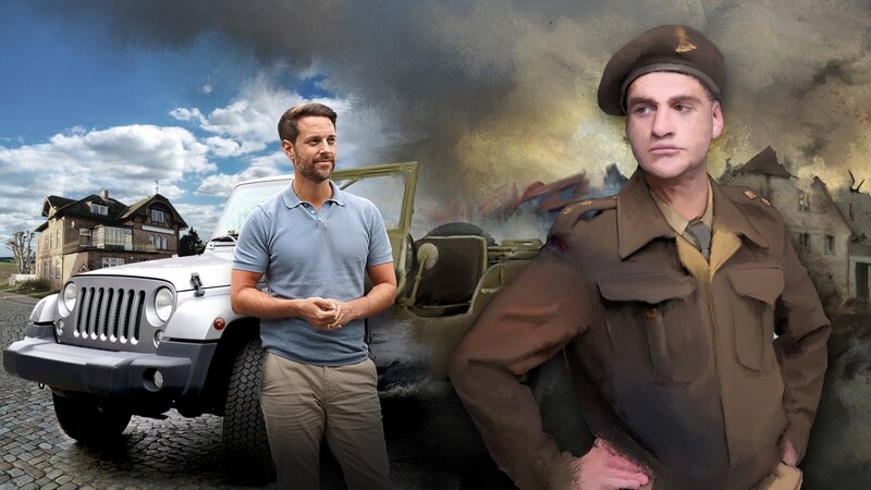 Die Dokumentation zeigt die abenteuerliche Reise des Soldaten Frederick „Freddie“ Gray. Nur Tage nach der deutschen Kapitulation führt ihn seine Reise im Mai 1945 von den Niederlanden mehr als 900 Kilometer nach Osten. Auf der Suche nach seinen Eltern, die er im Lager Theresienstadt vermutet. „Terra X History“-Host Mirko Drotschmann tut es ihm 80 Jahre später gleich. – Bild: ZDF und Paul’s Boutique