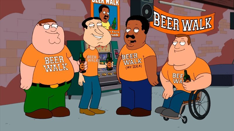 L-R: Peter Griffin, Glenn Quagmire, Cleveland Brown, Joe Swanson – Bild: ViacomCBS /​ FOX BROADCASTING /​ THE CLEVELAND SHOW ™ and TTCFFC ALL RIGHTS RESERVED.
