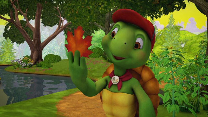 Franklin hat ein passendes Objekt für die Schnitzeljagd gefunden. – Bild: KiKA/​Nelvana Limited/​Infinite Frameworks Pte Ltd.