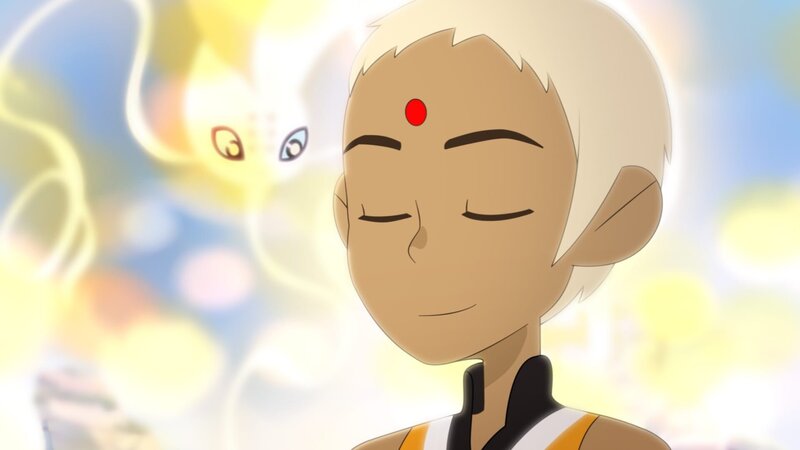 Sun von den Tao Twins meditiert. Mit dabei ist sein Genie Lotus. – Bild: WDR/​2021 Cyber Group Studios