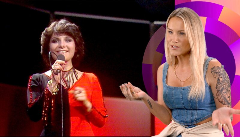 Sonia Liebig, Schlagersängerin (r),  mag die Songs von Schlagersängerin Marianne Rosenberg (l). – Bild: WDR