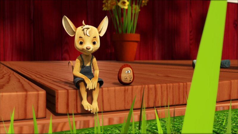 Ist das etwa Lu? Jo ist traurig. Es scheint, als habe er tatsächlich Käfer Lu in einen kastanienfarbenen Stein verzaubert. – Bild: ZDF und scopas medien