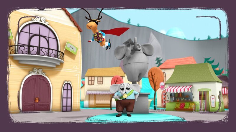 Super-Edgar und Bürgermeister Magnus posieren für die Zeitung. – Bild: NDR/​Autour de Minuit Productions/​France Télévisions/​Borderline Films