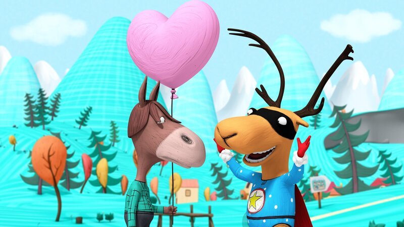 Super-Edgar versucht, Piet für den Tag der Komplimente zu begeistern. – Bild: NDR/Autour de Minuit Productions/France TĂ©lĂ©visions/Borderline Films Super-Edgar versucht, Piet für den Tag der Komplimente zu begeistern. – Bild: NDR/Autour de Minuit Productions/France TĂ©lĂ©visions/Borderline Films