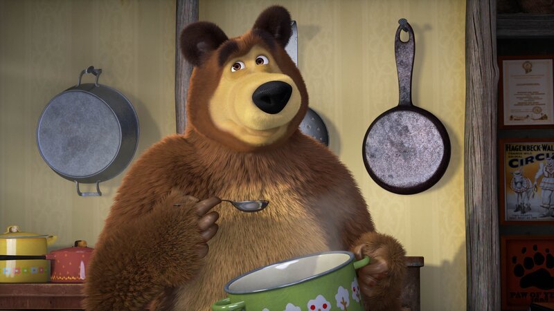 Der Bär liebt Hafergrütze zum Frühstück. – Bild: KiKA/​Animaccord Animation Studio