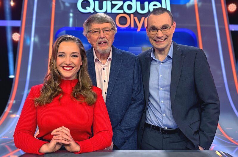 Quizduell-Olymp: Marie-Louise Finck, Prof. Eckhard Freise und Thorsten Zirkel. – Bild: ARD/​ITV Studios