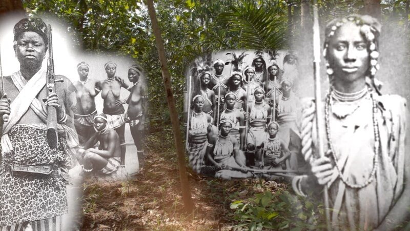 Die Amazonen von Dahomey im heutigen Benin war eine rein weibliche Kriegertruppe, die direkt dem König unterstand. Sie galten als furchtlos, grausam und extrem kampfstark. – Bild: ZDF und Klaus Heritschek