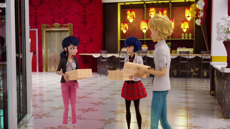 L-R: Marinette Dupain-Cheng, Kagami, Adrien Agreste – Bild: Courtesy of Disney+
