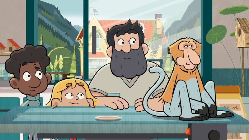 Solange der Nasenaffe Babou Erdnüsse bekommt, ist er ganz friedlich. – Bild: Watch Next Media /​ ZDF