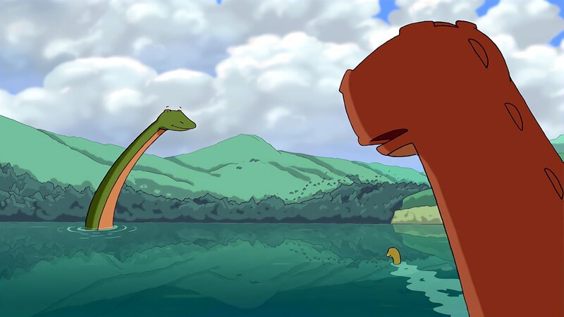 „Tom“, „Tom in Schottland.“ Der Hamilton Zirkus hat sein Lager in Schottland aufgeschlagen. Tom geht natürlich sofort nach Loch Ness, wo er Nessie und deren Junges besucht. Das Kleine befindet sich in höchster Gefahr. Ein Wissenschafter will es unbedingt einfangen. Tom beschließt, Nessie und ihrem Nachwuchs zu helfen. – Bild: ORF (FS1/​FS2)