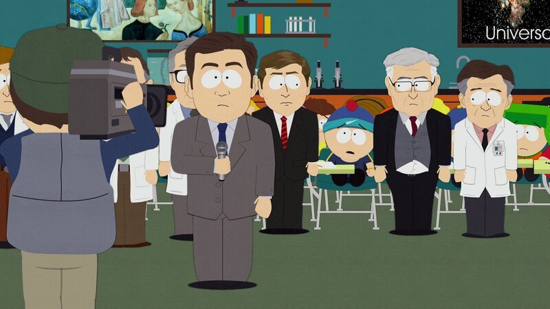 Tom (vorne, 2.v.l.), Stan (4.v.r.), Kyle (r.) – Bild: Comedy Central