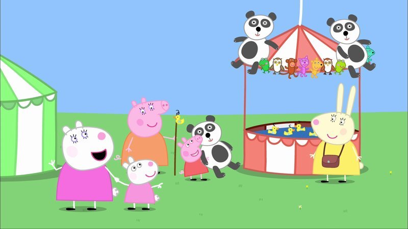 L-R: Mummy Sheep, Suzy Sheep, Mummy Pig, Peppa Pig, Mrs. Rabbit – Bild: Paramount