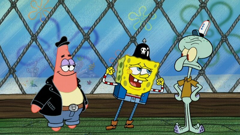 L-R: Patrick, SpongeBob, Squidward. – Bild: ViacomCBS