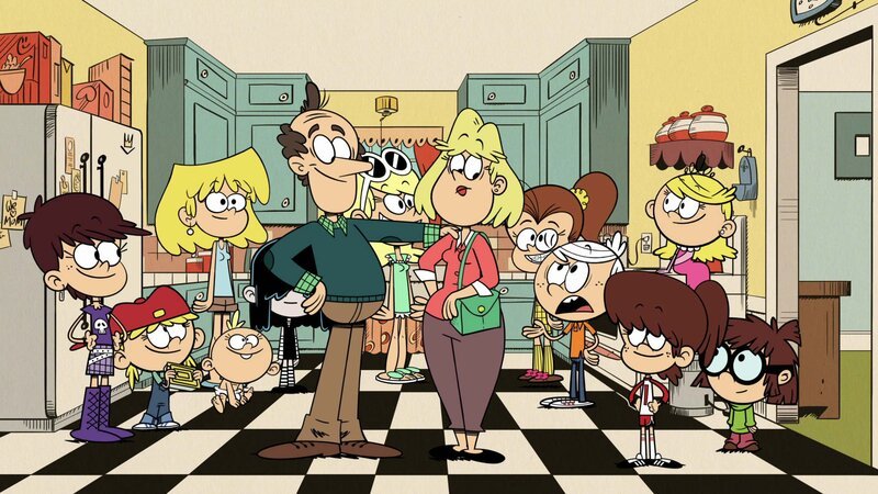 L-R: Luna, Lana, Lori, Lily, Lucy, Lynn Sr., Leni, Rita, Luan, Lincoln, Lynn, Lola, Lisa – Bild: ViacomCBS