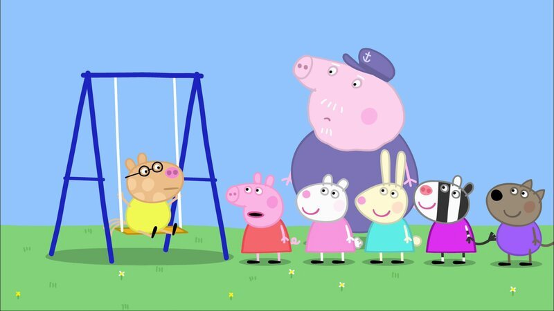 L-R: Pedro Pony, Peppa Pig, Suzy Sheep, Gradpa Pig, Rebecca Rabbit, Zoe Zebra, Danny Dog – Bild: Paramount