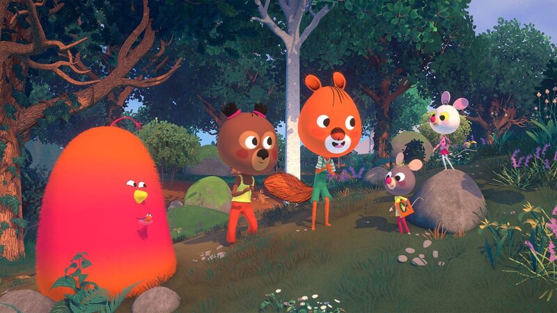 Die Freunde beraten, wie sie dem kleinen Vogel helfen können. – Bild: hr/​MIAM! Animation