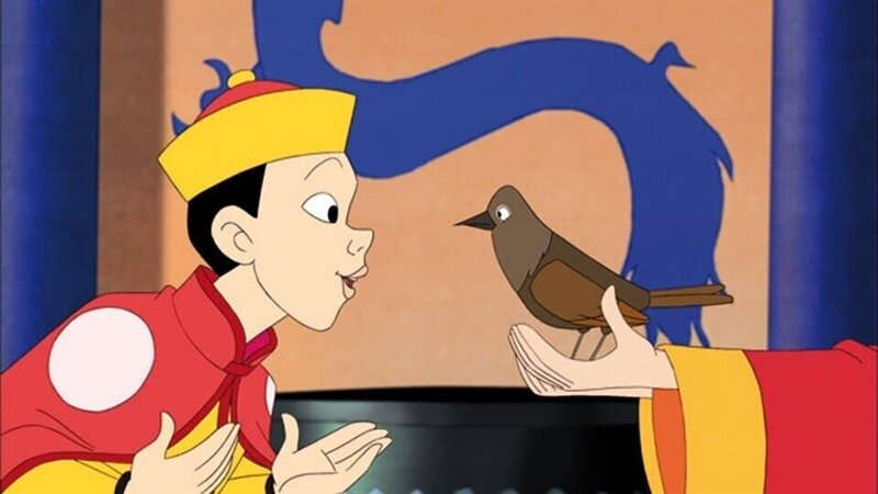Der Kaiser hört eines Tages den Gesang einer Nachtigall und ist davon so tief berührt, dass er mehr über die wirkliche Welt erfahren möchte. – Bild: Kinderkanal