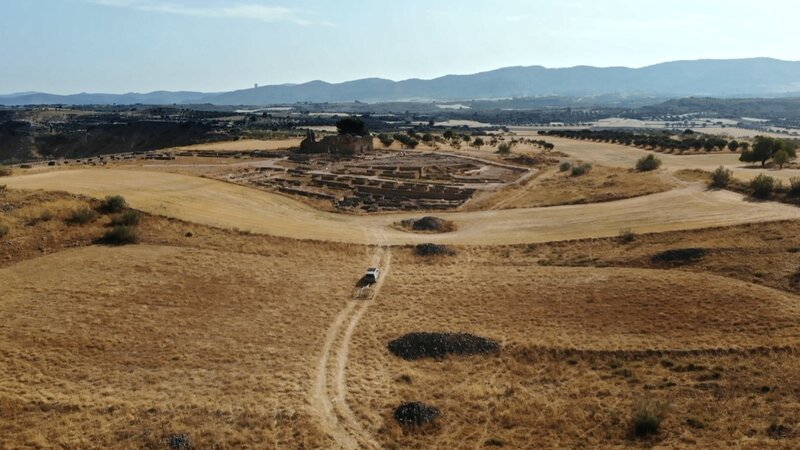 Barbarische Baukunst: Ruinen der im Jahr 578 nach Christus vorn den Westgoten gegründeten Stadt Reccopolis im heutigen Spanien. – Bild: ZDF und Jaime Sanjuan