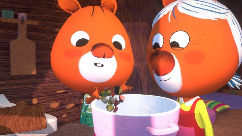 Mima hilft Edmund beim Kochen. – Bild: hr/​MIAM! Animation