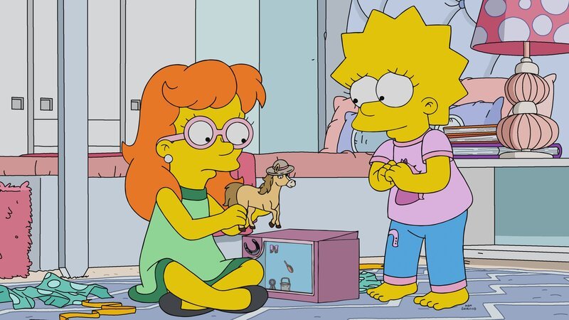 Lisa makes a new friend who loves horses, but then becomes part of a circle of snooty young rich girls. Meanwhile, Homer takes Marge on a romantic cruise in the „The Hateful Eight-Year-Olds“ episode of THE SIMPSONS. Guest voice Joey King. – Bild: Fox and its related entities. All rights reserved