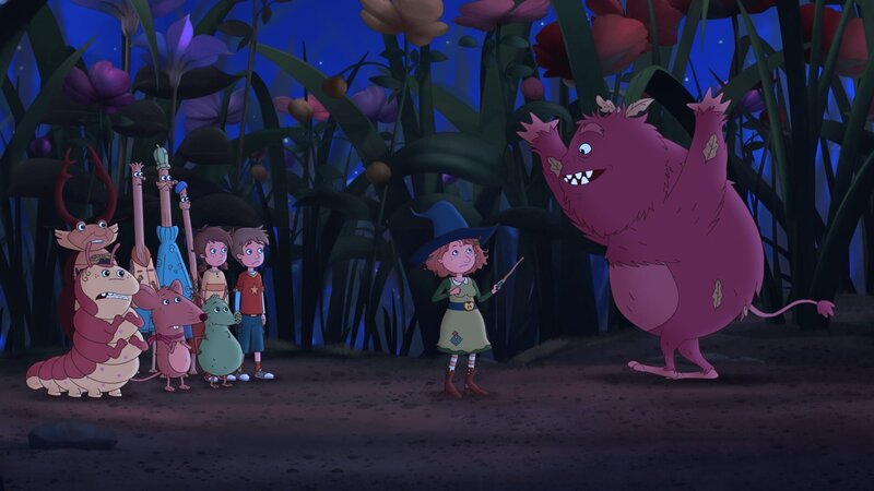 Petronella und ihre Freunde erschrecken sich – dabei soll doch Dornwald erschreckt werden! – Bild: Akkord Film /​ Bastei Lübbe AG /​ ZDF und Akkord Film /​ Bastei Lüb