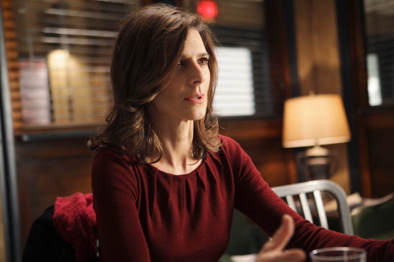 Auf dem Revier erfährt Helen Parker (Perrey Reeves), dass ihr ermordeter Mann ein Doppelleben geführt hat. – Bild: AXN