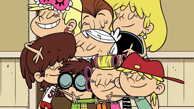 Vorne, l-r: Lynn, Lisa, Lola, Lana. Hinten, l-r: Leni, Lincoln, Luan, Lucy, Lori – Bild: ViacomCBS