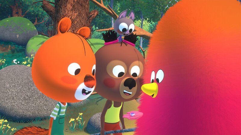 Das Dingsda zeigt den Dreien den gefundenen Edelstein. – Bild: hr/​MIAM! Animation