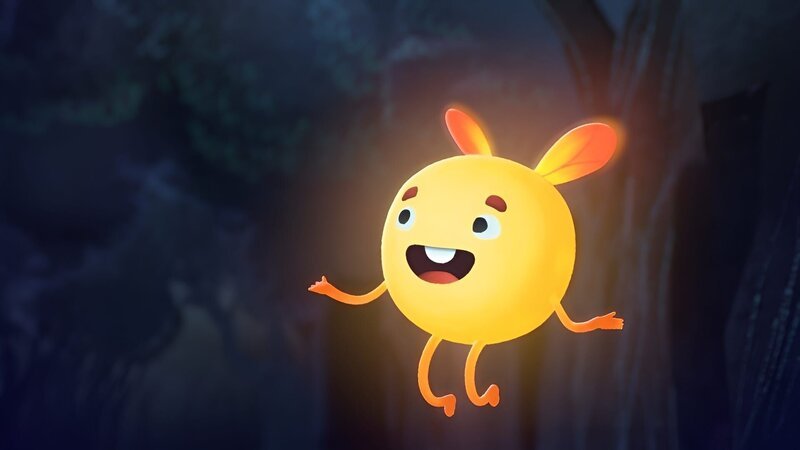 Schmied Beno verirrt sich eines Nachts im Wald und wird von den Irrlichtern gerettet. – Bild: rbb/​MDR/​NDR/​BlauePampelmuse /​ KiKA