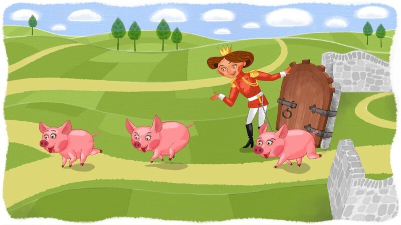 Der Prinz bringt seine Schweine nach draußen. – Bild: KiKA/​Animaccord LTD /​ KiKA
