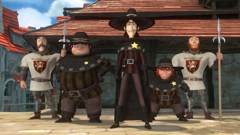 Prinz John hat die drei Diebe zu neuen Sheriffs ernannt. – Bild: Method Animation, DQ Entertainment, Fabrique dŽimages, ZDF