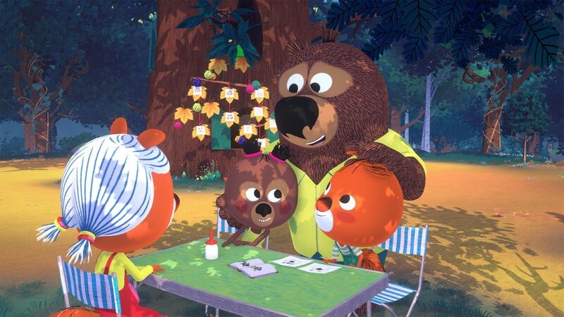 Edmund und Luzie sind schon gespannt, was Papa Baldur ihnen zeigen will – Bild: hr/​MIAM! Animation