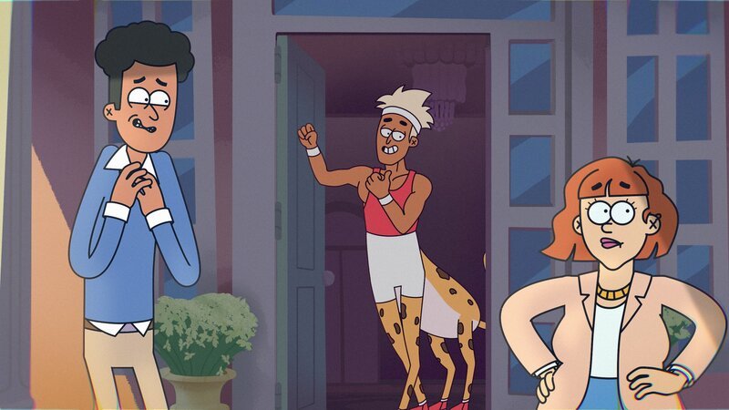 Malik (l.) und Elli (r.) gehen einer heißen Spur nach und befragen die Nachbarschaft. – Bild: PixelPEC /​ ZDF