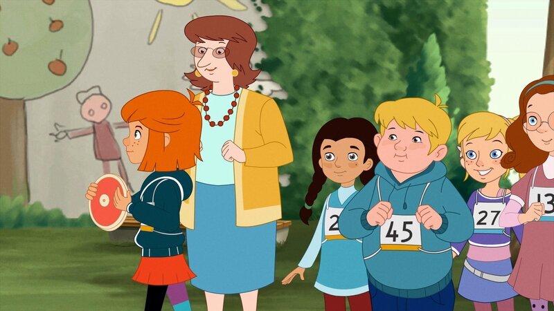 Lilli tritt beim Sportfest beim Diskuswurf an. – Bild: ORF 1